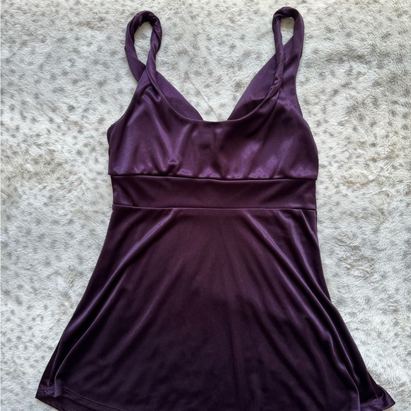 Deep purple gothic y2k satin top - Picture 4 of 4